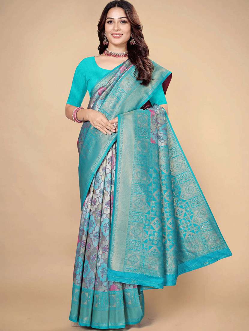 women self design dharmavaram saree with blouse - 22571592 -  Standard Image - 2