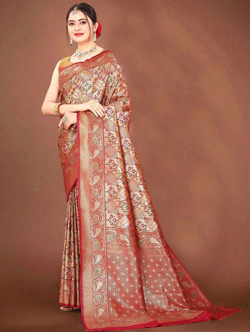 women self design dharmavaram saree with blouse - 22571594 -  Standard Image - 2