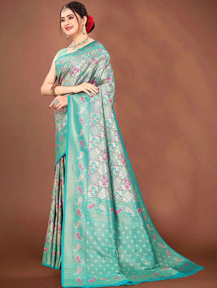 women self design dharmavaram saree with blouse - 22571595 -  Standard Image - 2
