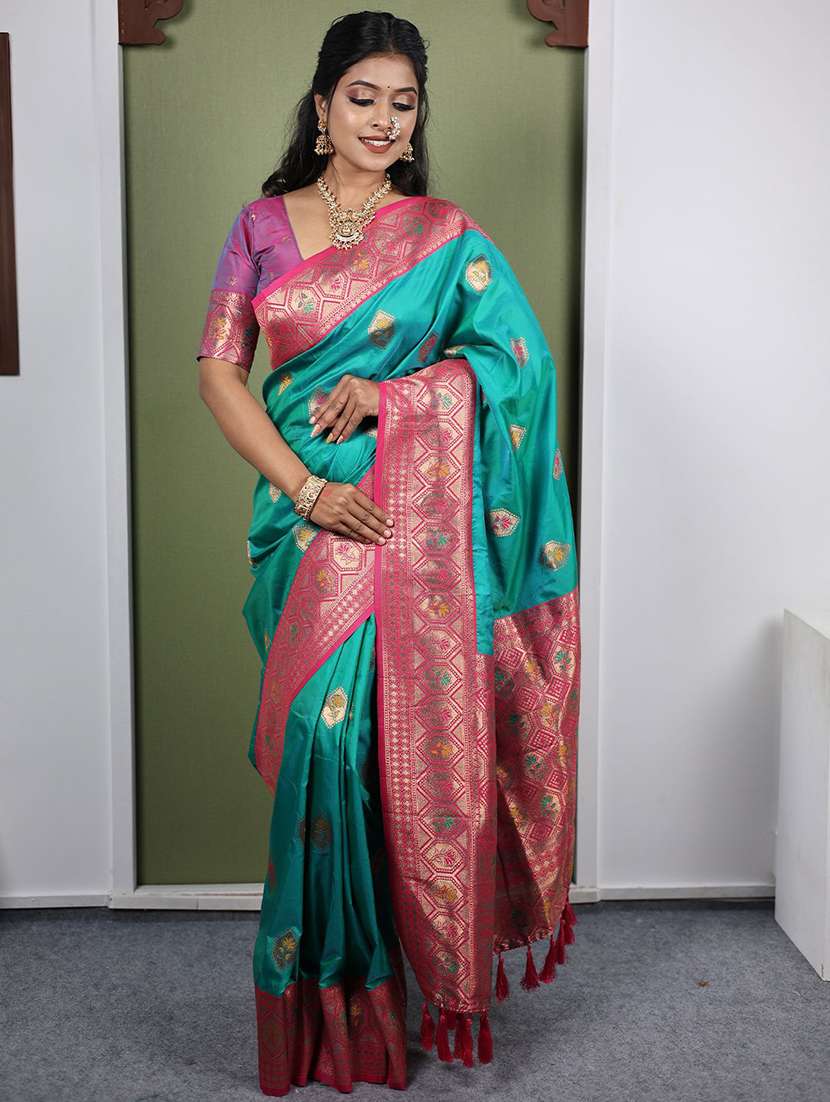 women self design paithani saree with blouse - 22571617 -  Standard Image - 2