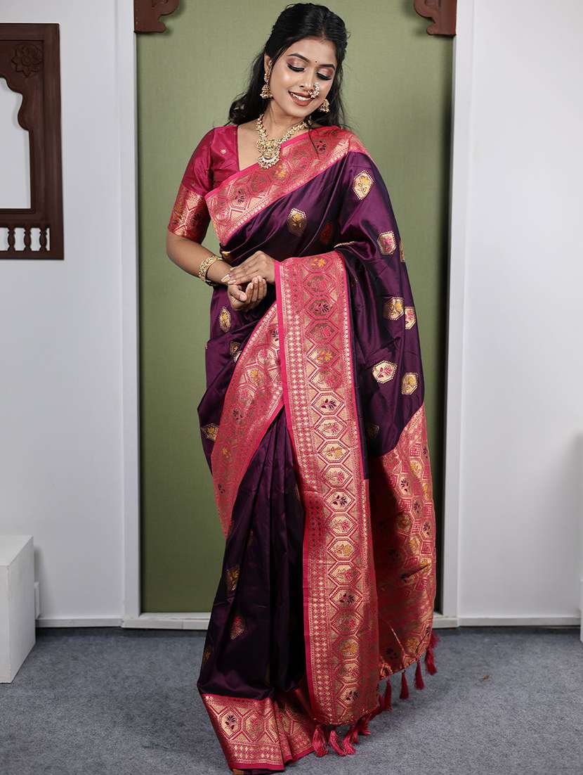 women self design paithani saree with blouse - 22571618 -  Standard Image - 2