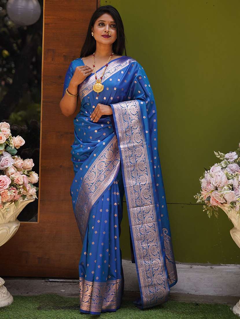 Women Self Design Banarasi Saree With Blouse - 22571633 -  Standard Image - 2