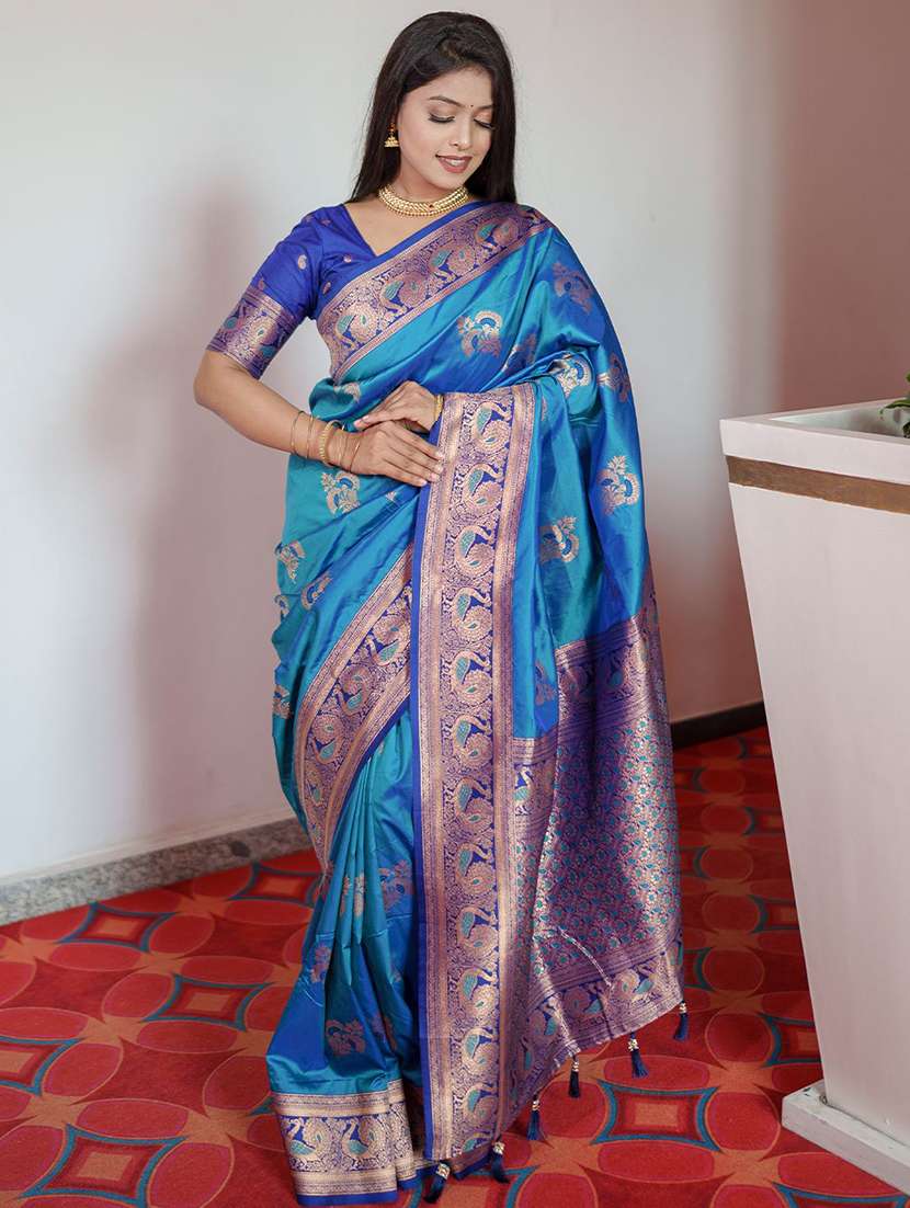 women self design paithani saree with blouse - 22571635 -  Standard Image - 2