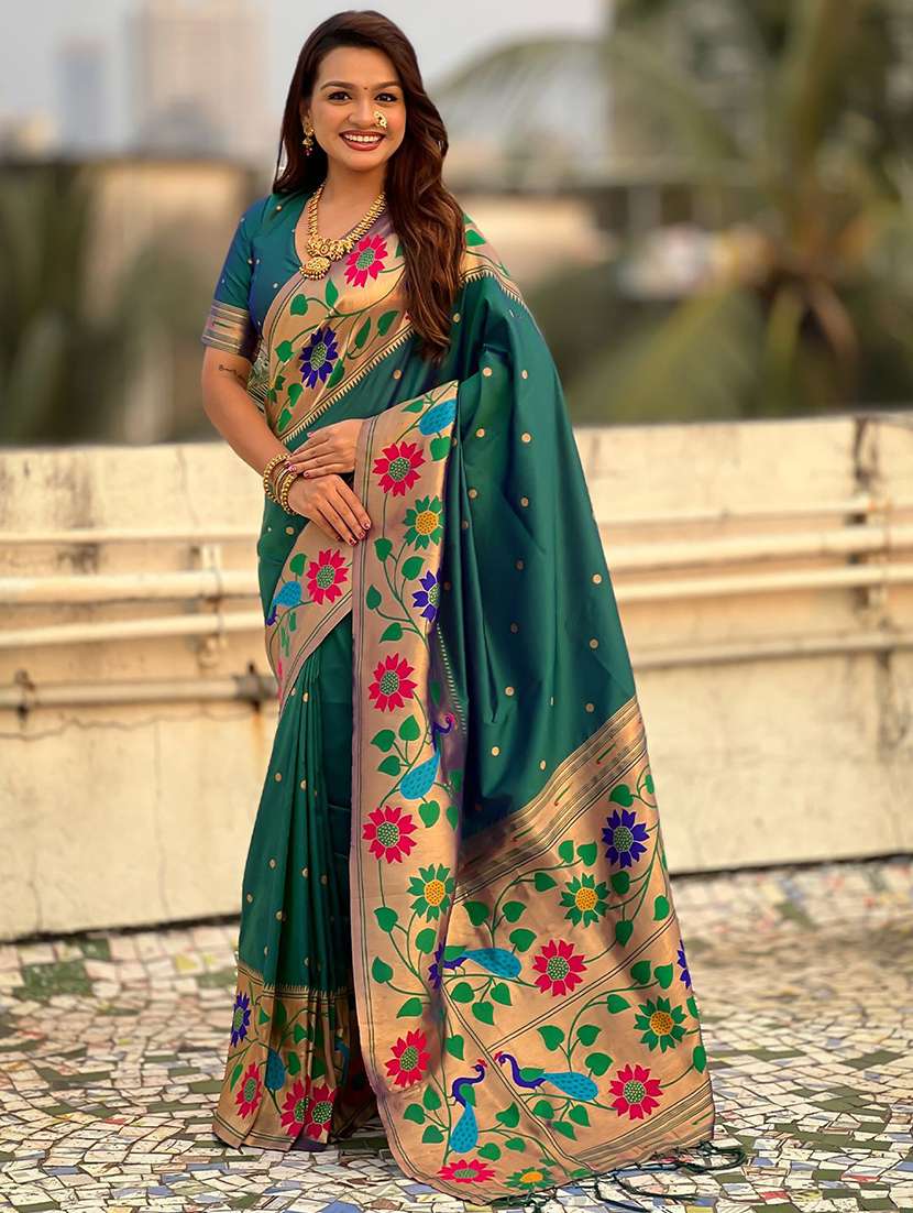 women self design paithani saree with blouse - 22571716 -  Standard Image - 2