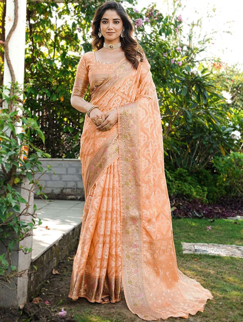 women self design patola saree with blouse