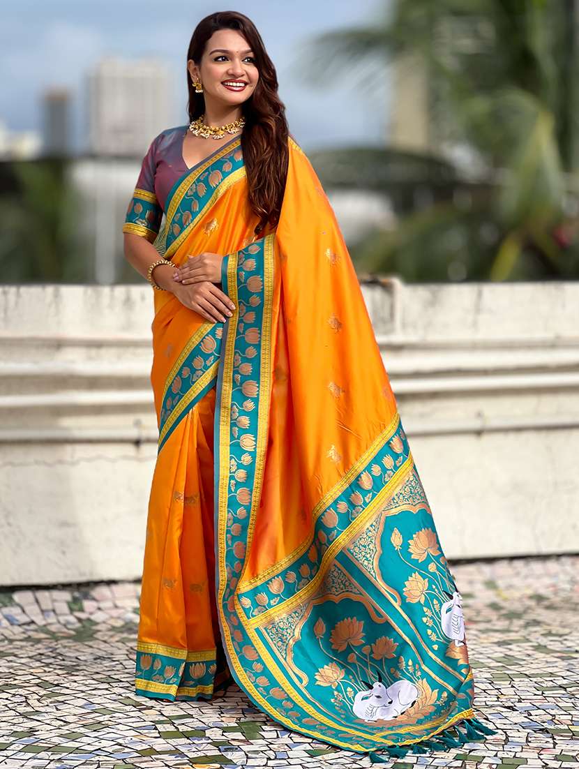 women self design paithani saree with blouse - 22571758 -  Standard Image - 2