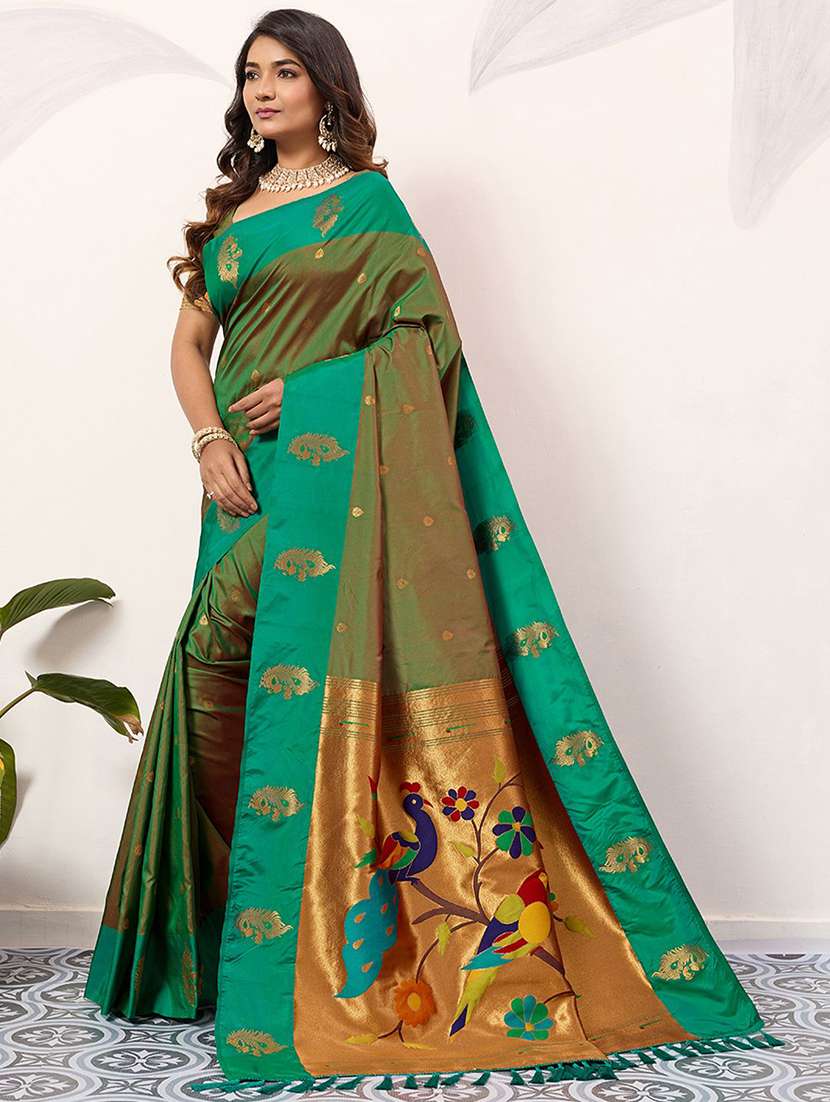 women self design paithani saree with blouse - 22571800 -  Standard Image - 2