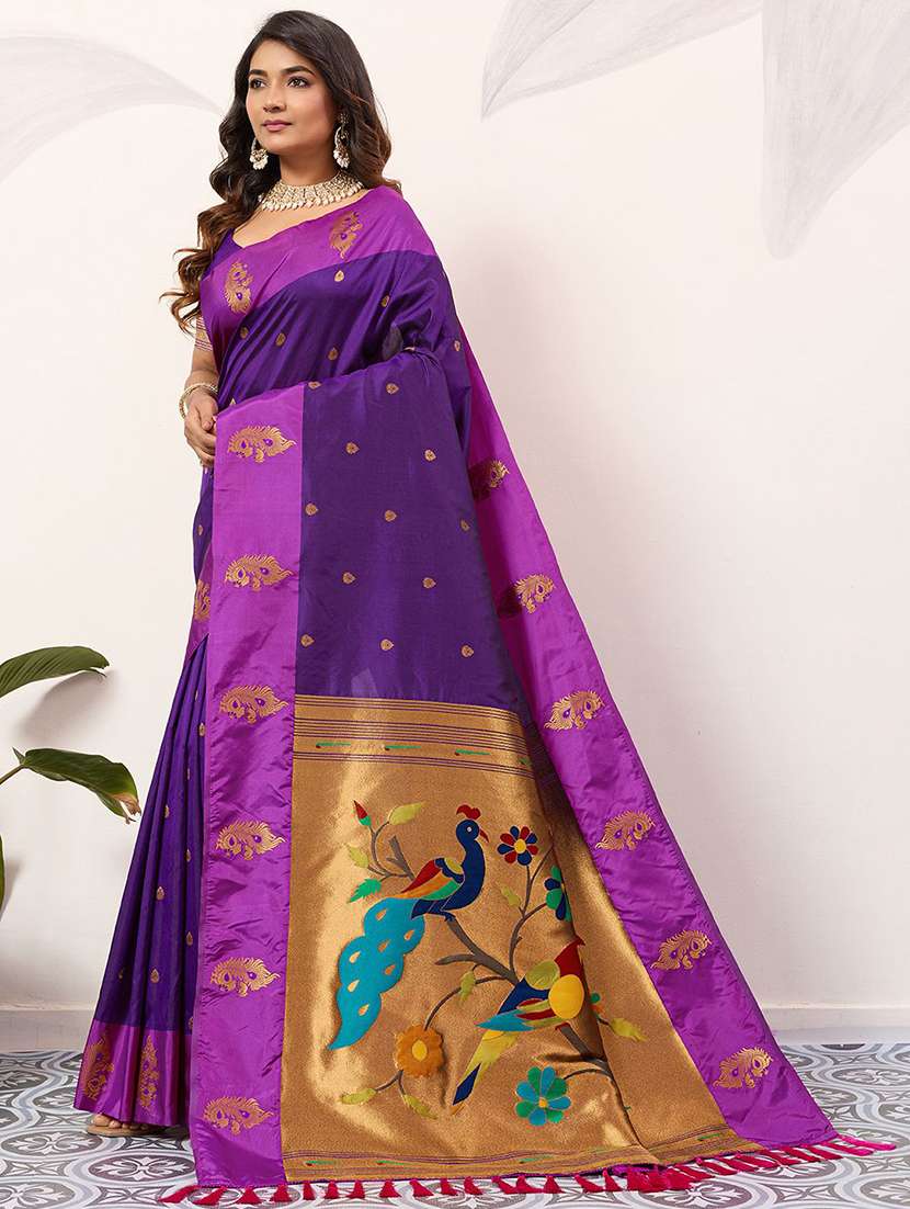 women self design paithani saree with blouse - 22571801 -  Standard Image - 2