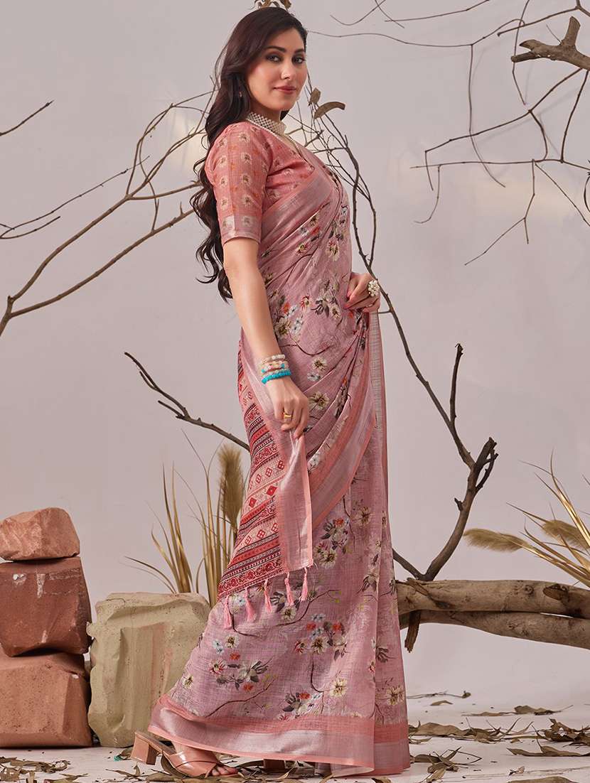 women printed casual wear saree with blouse - 22571901 -  Standard Image - 2