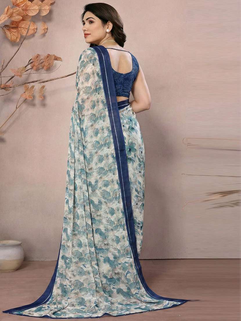 women printed casual wear saree with blouse - 22571910 -  Standard Image - 2