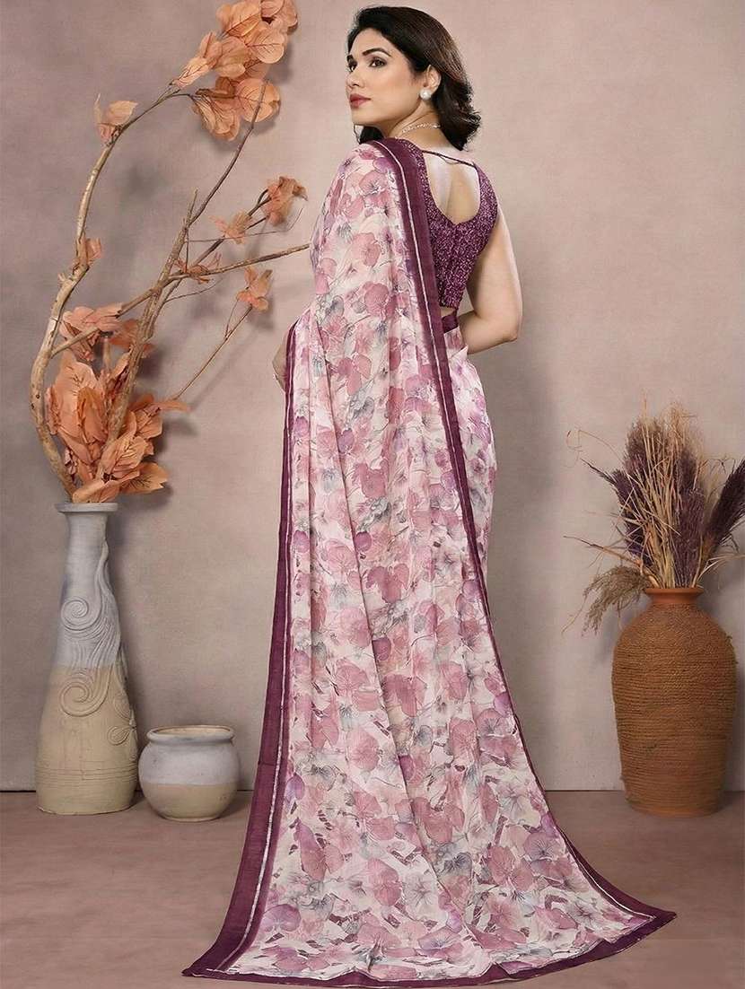 women printed casual wear saree with blouse - 22571912 -  Standard Image - 2
