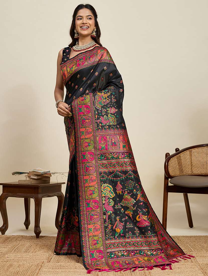 women self design pashmina silk saree with blouse - 22571951 -  Standard Image - 2