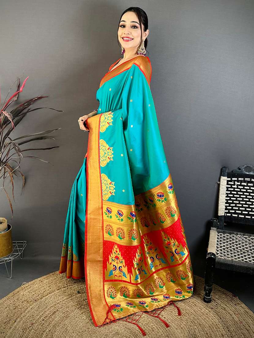 women self design paithani saree with blouse - 22572003 -  Standard Image - 2