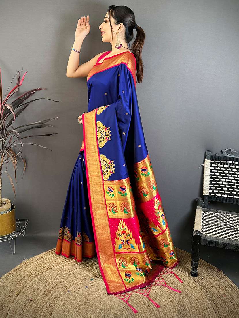 women self design paithani saree with blouse - 22572011 -  Standard Image - 2