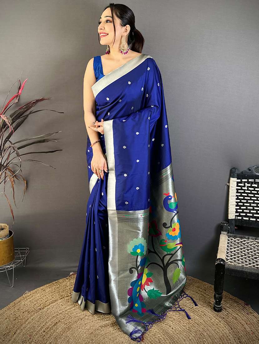 women self design paithani saree with blouse