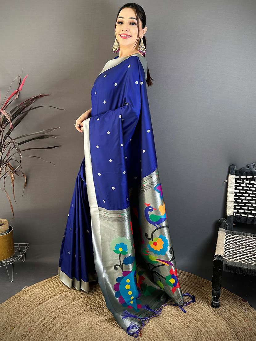 women self design paithani saree with blouse - 22572017 -  Standard Image - 2