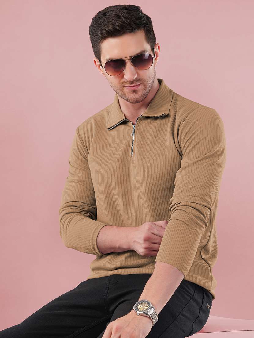 men textured long sleeves polo t-shirt - 22572190 -  Standard Image - 2