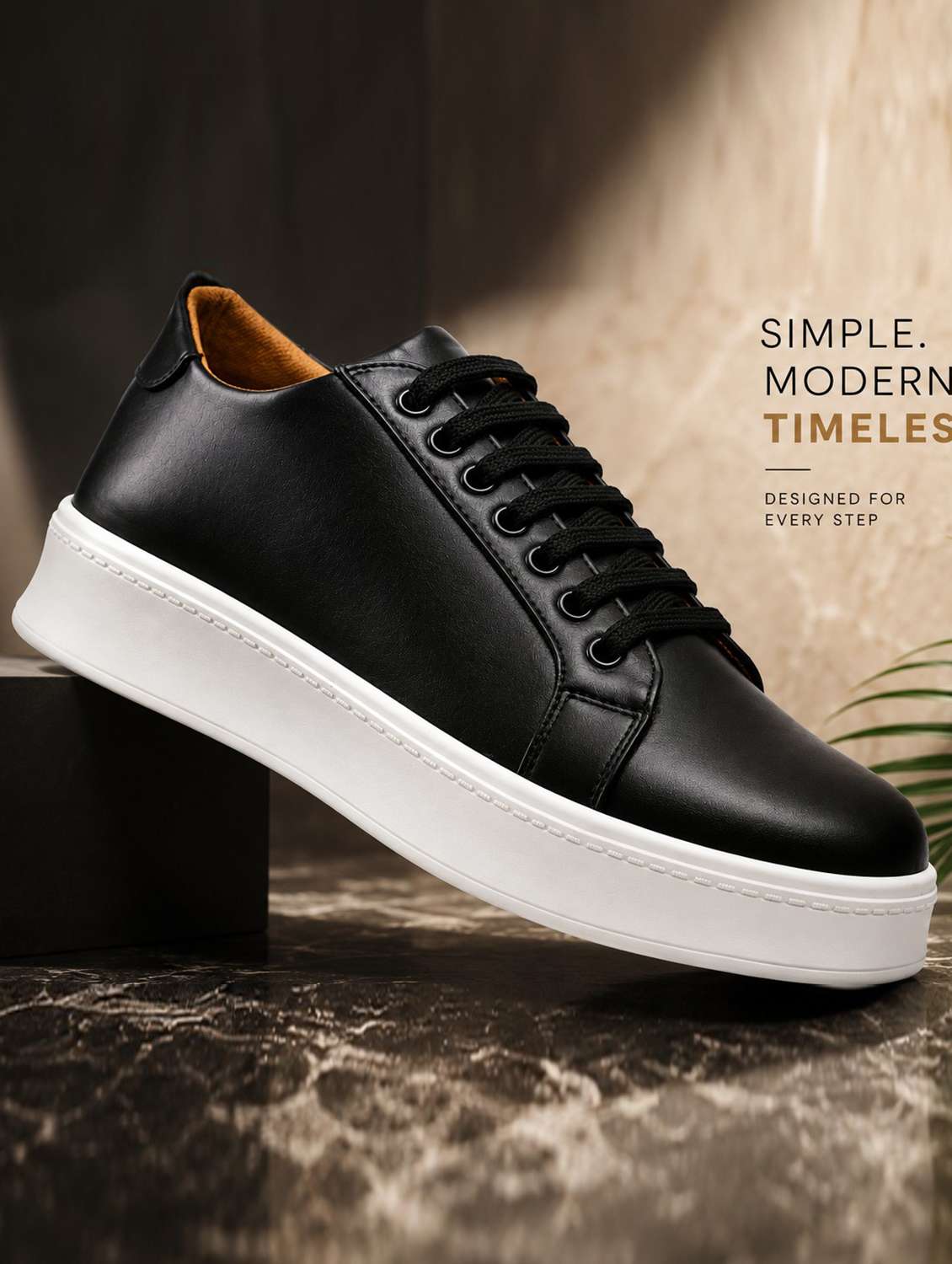 men solid lace up sneakers - 22572202 -  Standard Image - 2