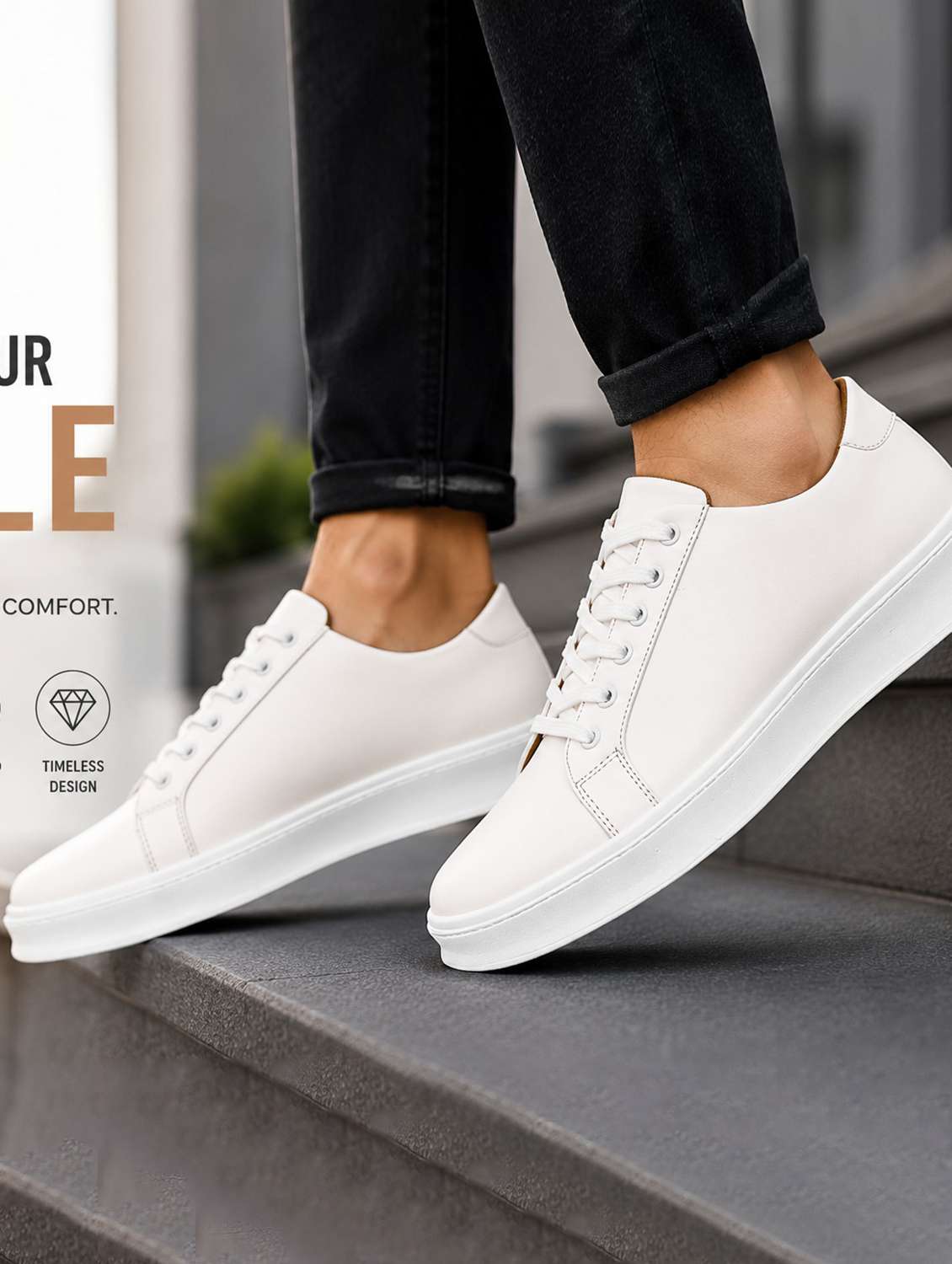 men solid lace up sneakers - 22572204 -  Standard Image - 2