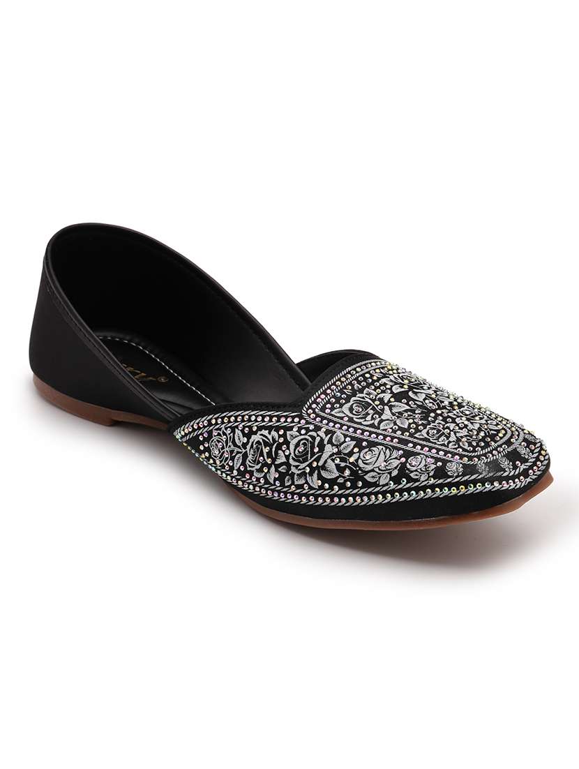 women embellished slip on jutti - 22572215 -  Standard Image - 2