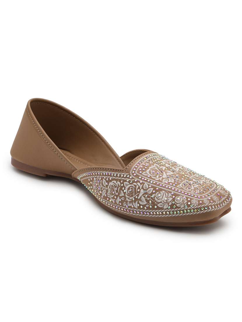 women embellished slip on jutti - 22572216 -  Standard Image - 2