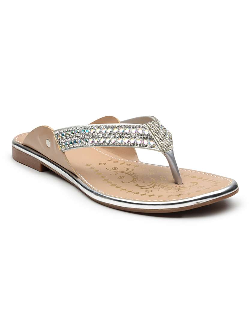 women embellished toe separator flats - 22572219 -  Standard Image - 2