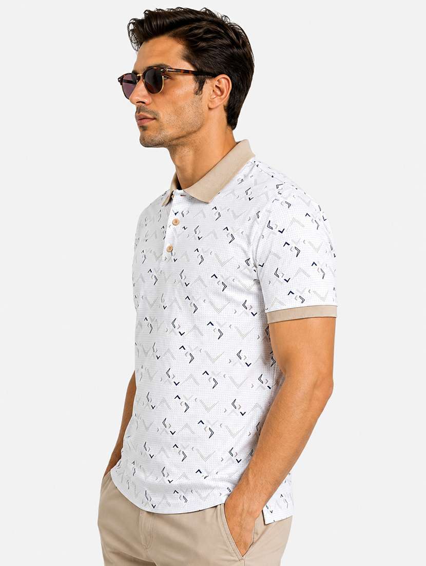 men printed short sleeves polo t-shirt - 22572610 -  Standard Image - 2