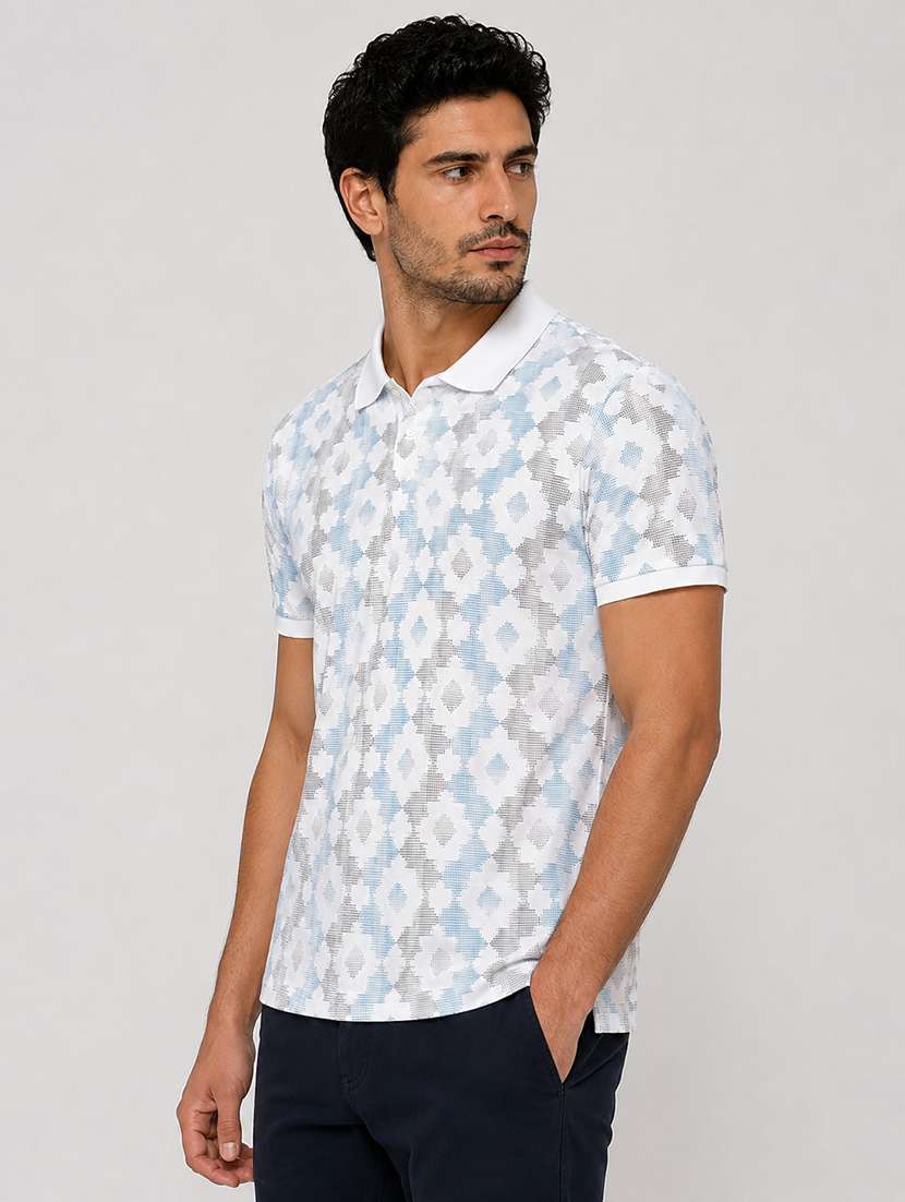 Men Printed Short Sleeves Polo T-shirt - 22572619 -  Standard Image - 2