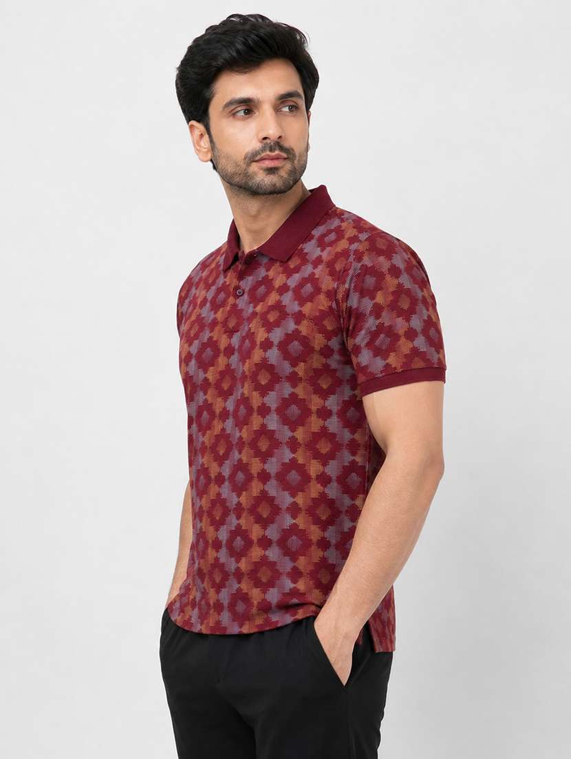 men printed short sleeves polo t-shirt - 22572620 -  Standard Image - 2