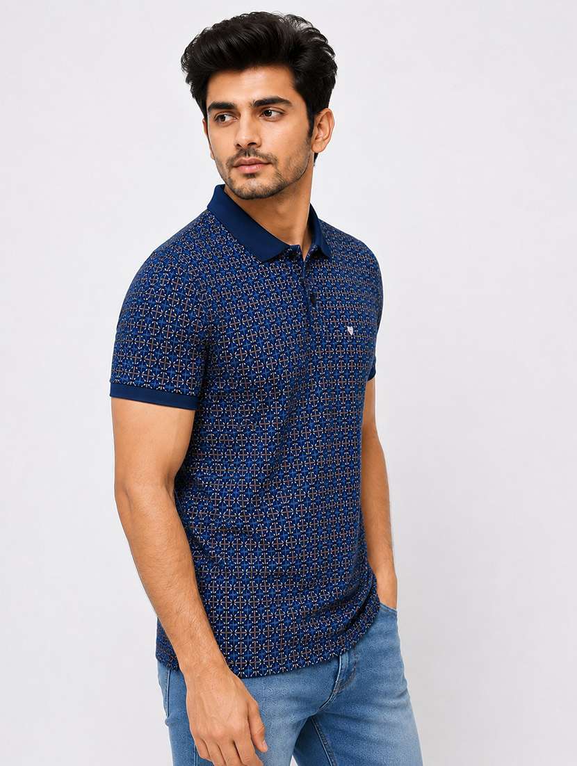 men printed short sleeves polo t-shirt - 22572629 -  Standard Image - 2