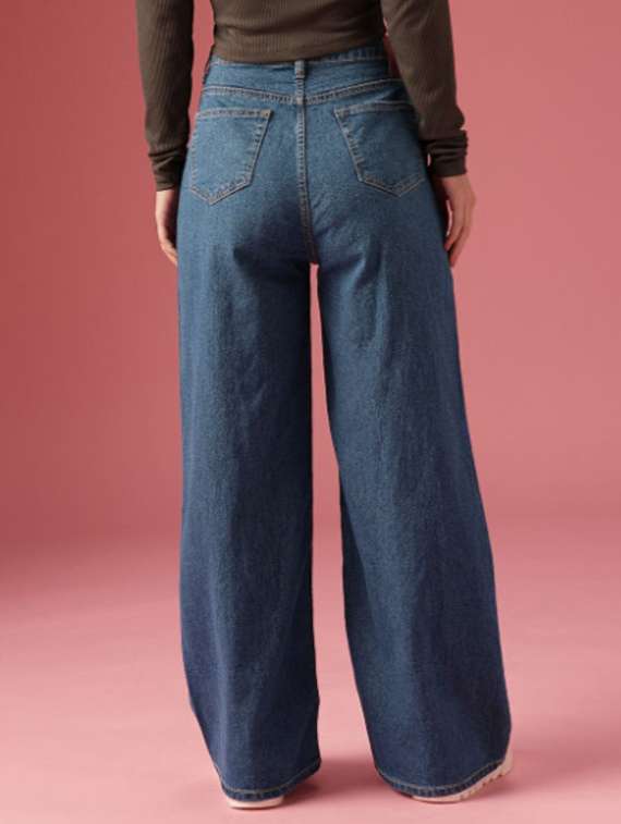 women solid mid rise wide leg jeans - 22573016 -  Standard Image - 2