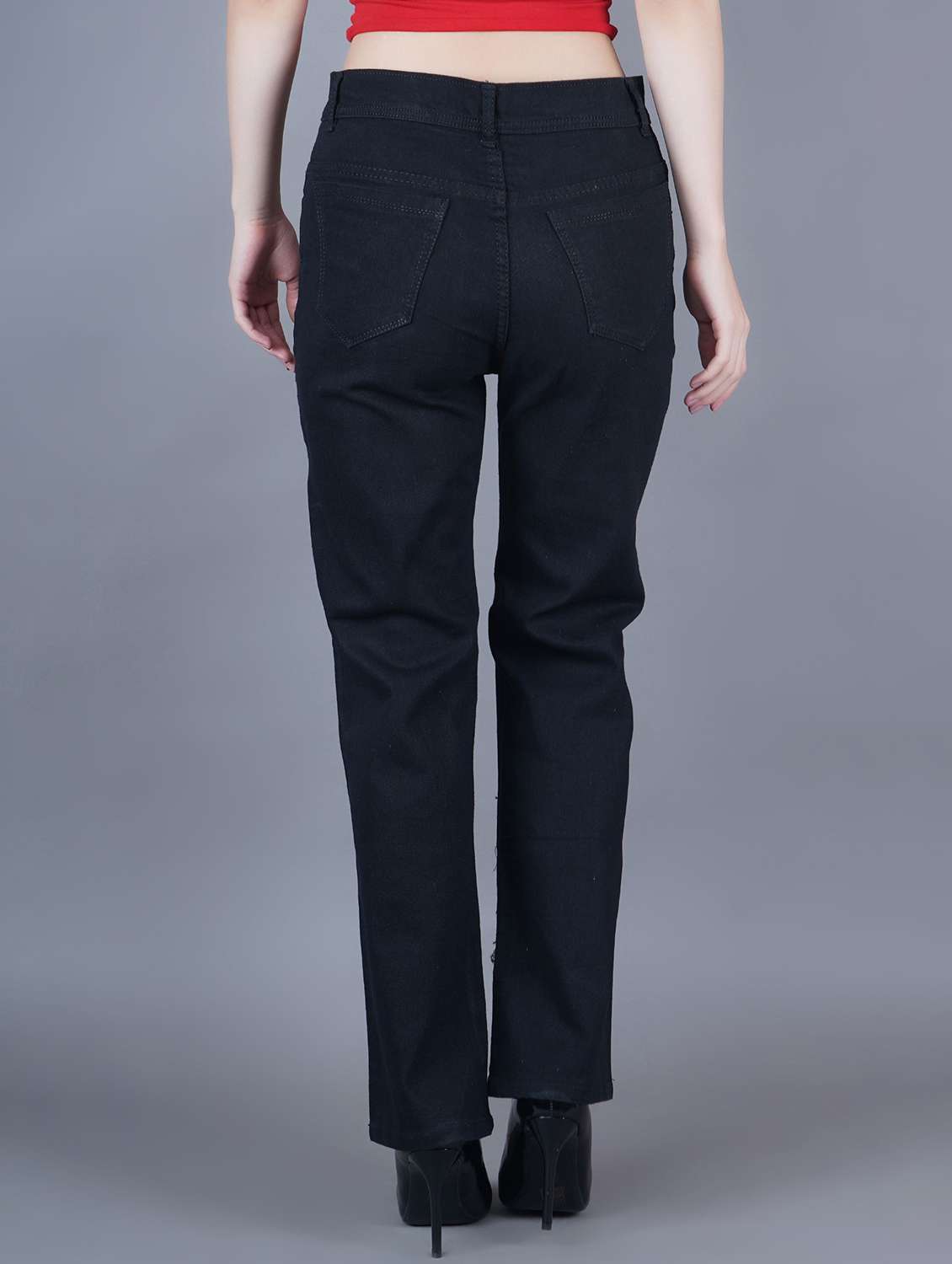 women slashed knee mid rise straight jeans - 22573043 -  Standard Image - 2