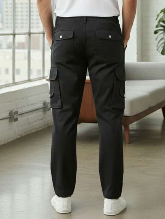men solid mid rise cargo pant - 22573069 -  Standard Image - 2