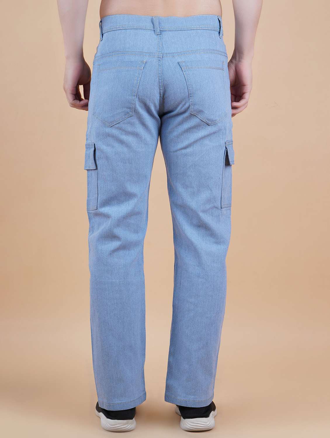men solid mid rise cargo jeans - 22573114 -  Standard Image - 2