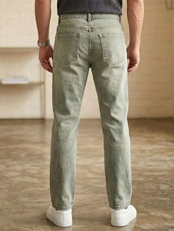 men washed mid rise straight jeans - 22573135 -  Standard Image - 2