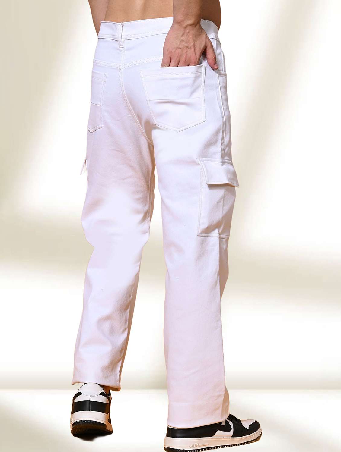 men solid mid rise cargo jeans - 22573161 -  Standard Image - 2