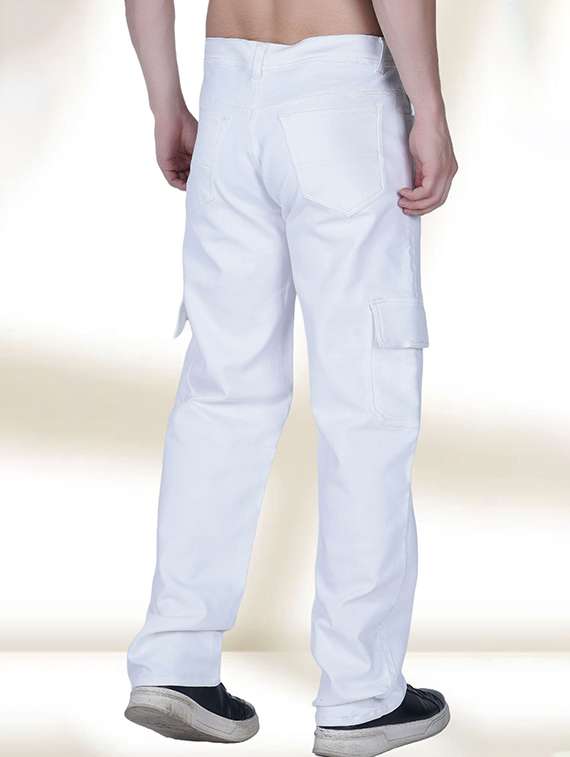 men solid mid rise cargo jeans - 22573181 -  Standard Image - 2