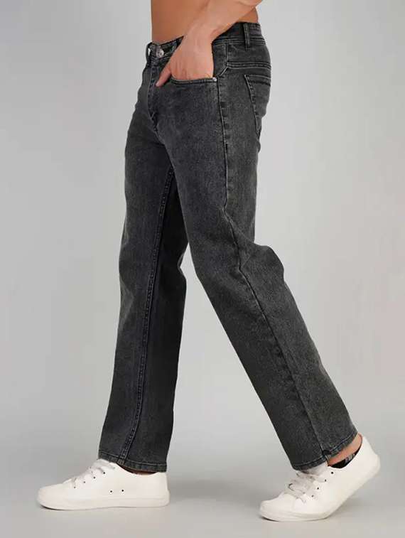 men washed mid rise straight jeans - 22573186 -  Standard Image - 2
