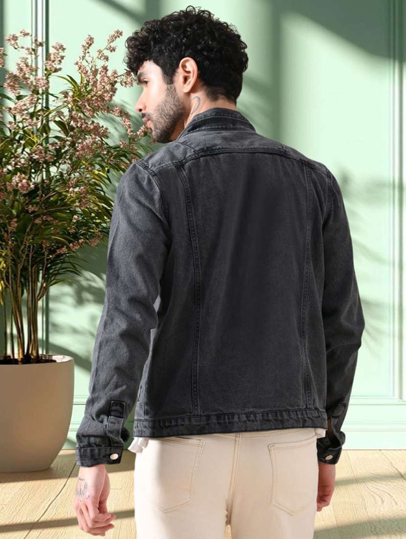 men washed long sleeves denim jacket - 22573193 -  Standard Image - 2
