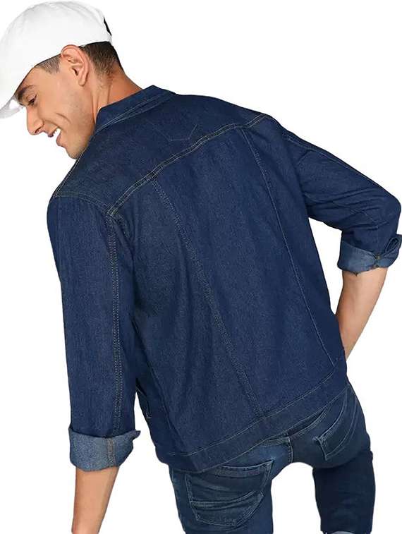 Men Solid Long Sleeves Denim Jacket - 22573237 -  Standard Image - 2