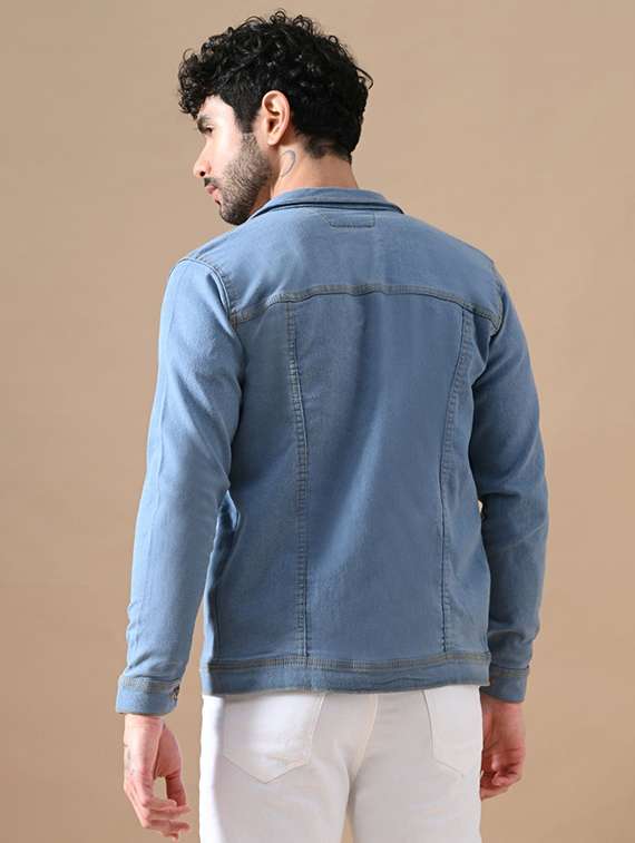 Men Solid Long Sleeves Denim Jacket - 22573244 -  Standard Image - 2