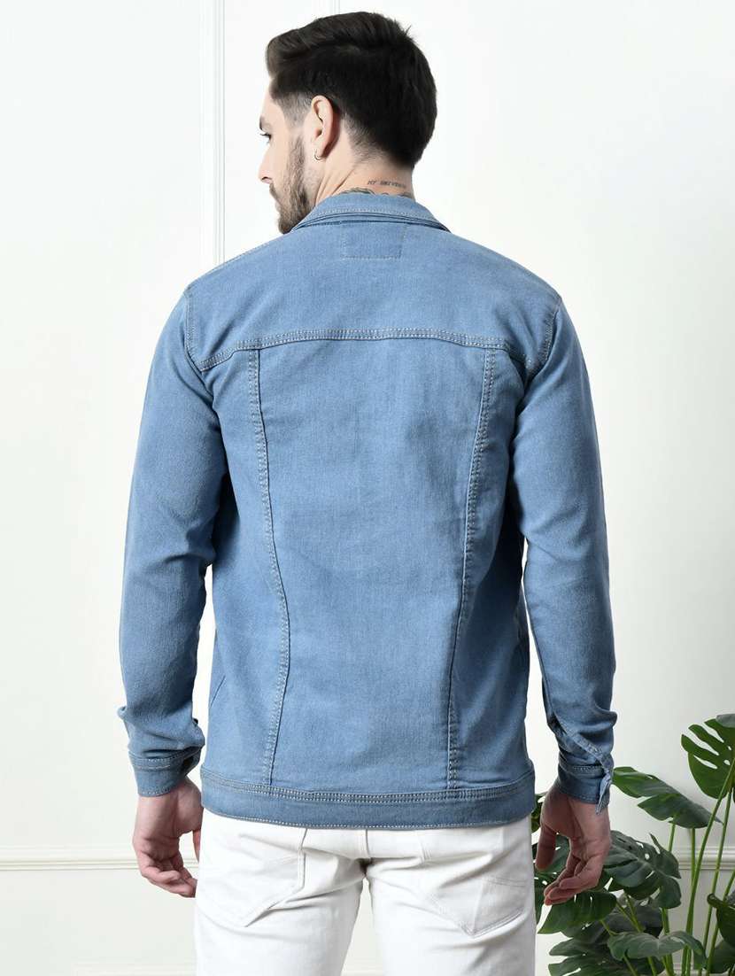 Men Solid Long Sleeves Denim Jacket - 22573270 -  Standard Image - 2