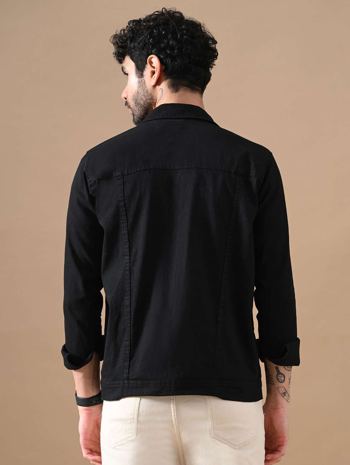Men Solid Long Sleeves Denim Jacket - 22573279 -  Standard Image - 2
