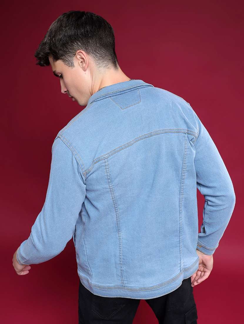men solid long sleeves denim jacket - 22573284 -  Standard Image - 2
