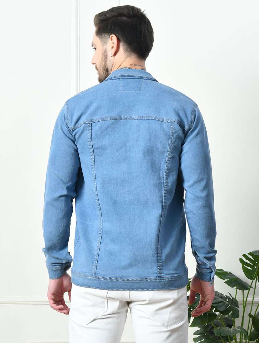 Men Solid Long Sleeves Denim Jacket - 22573285 -  Standard Image - 2