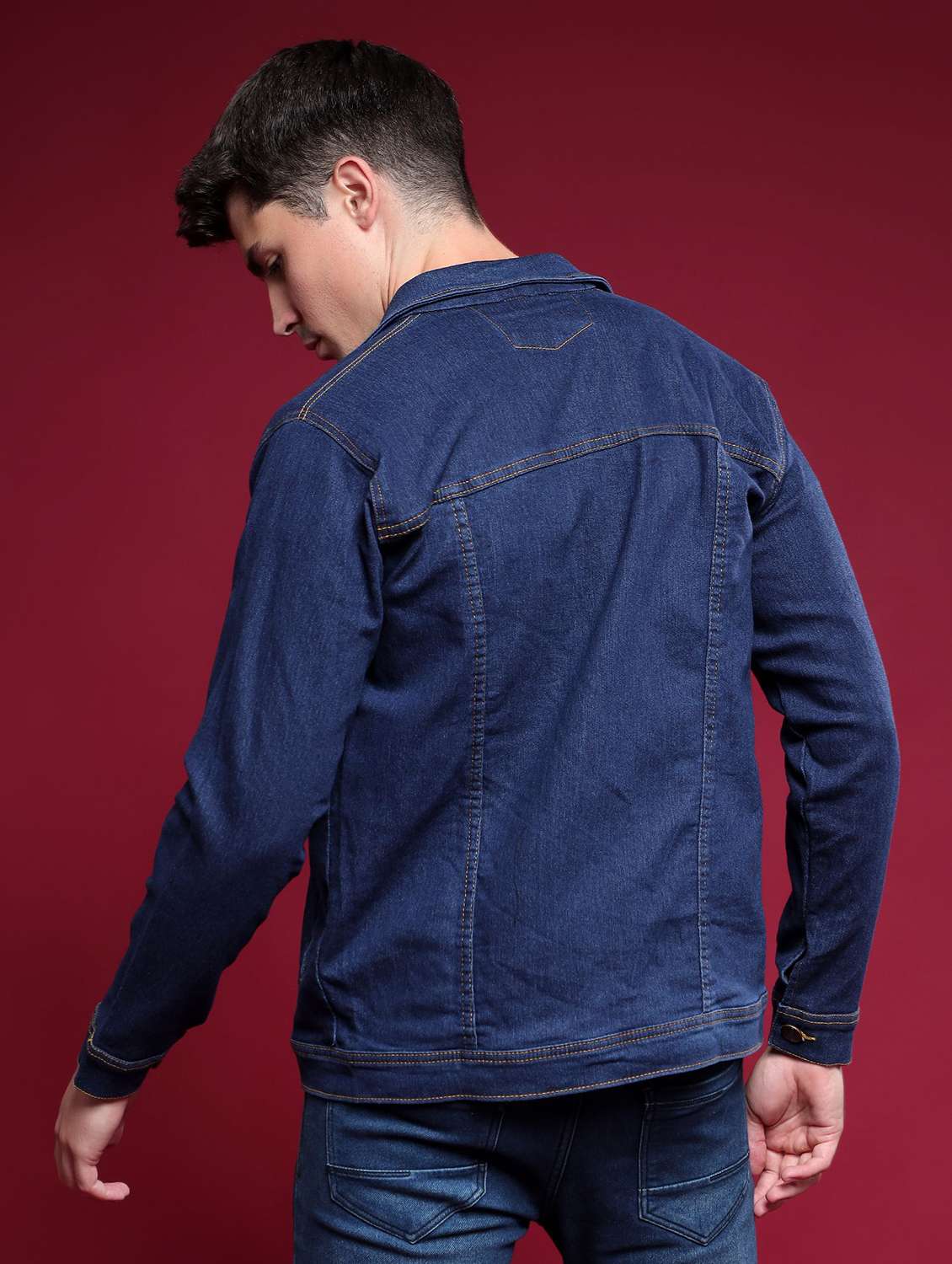 men solid long sleeves denim jacket - 22573286 -  Standard Image - 2