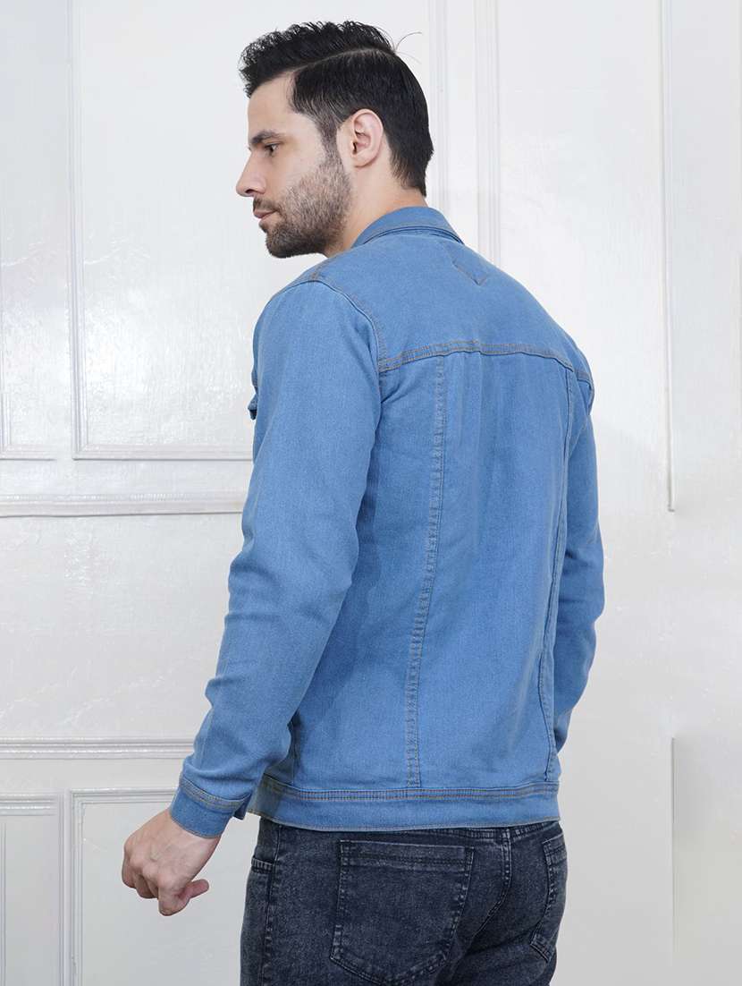 men solid long sleeves denim jacket - 22573287 -  Standard Image - 2