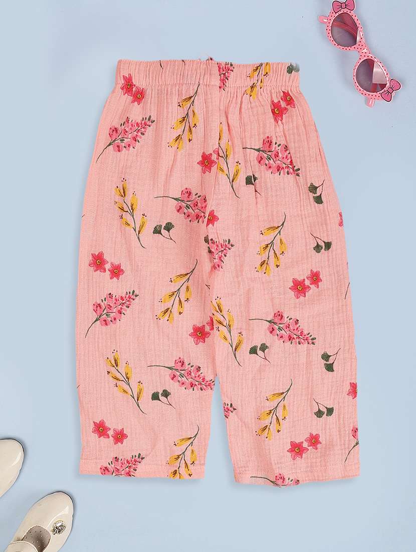 Girls Printed Mid Rise Regular Fit Straight Trouser - 22573842 -  Standard Image - 2