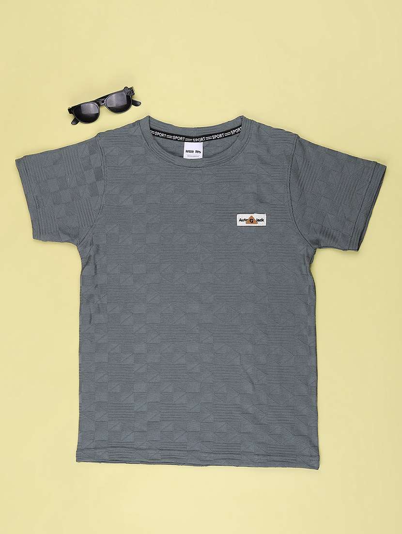 Boys Self Design Short Sleeves Regular Fit T-shirt - 22573851 -  Standard Image - 2