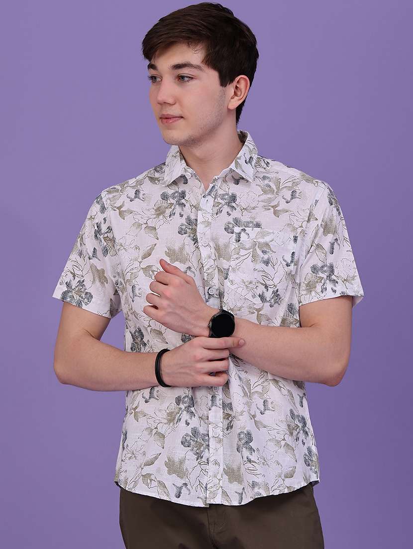 Men Printed Short Sleeve Regular Fit Casual Shirt - 22574220 -  Standard Image - 2